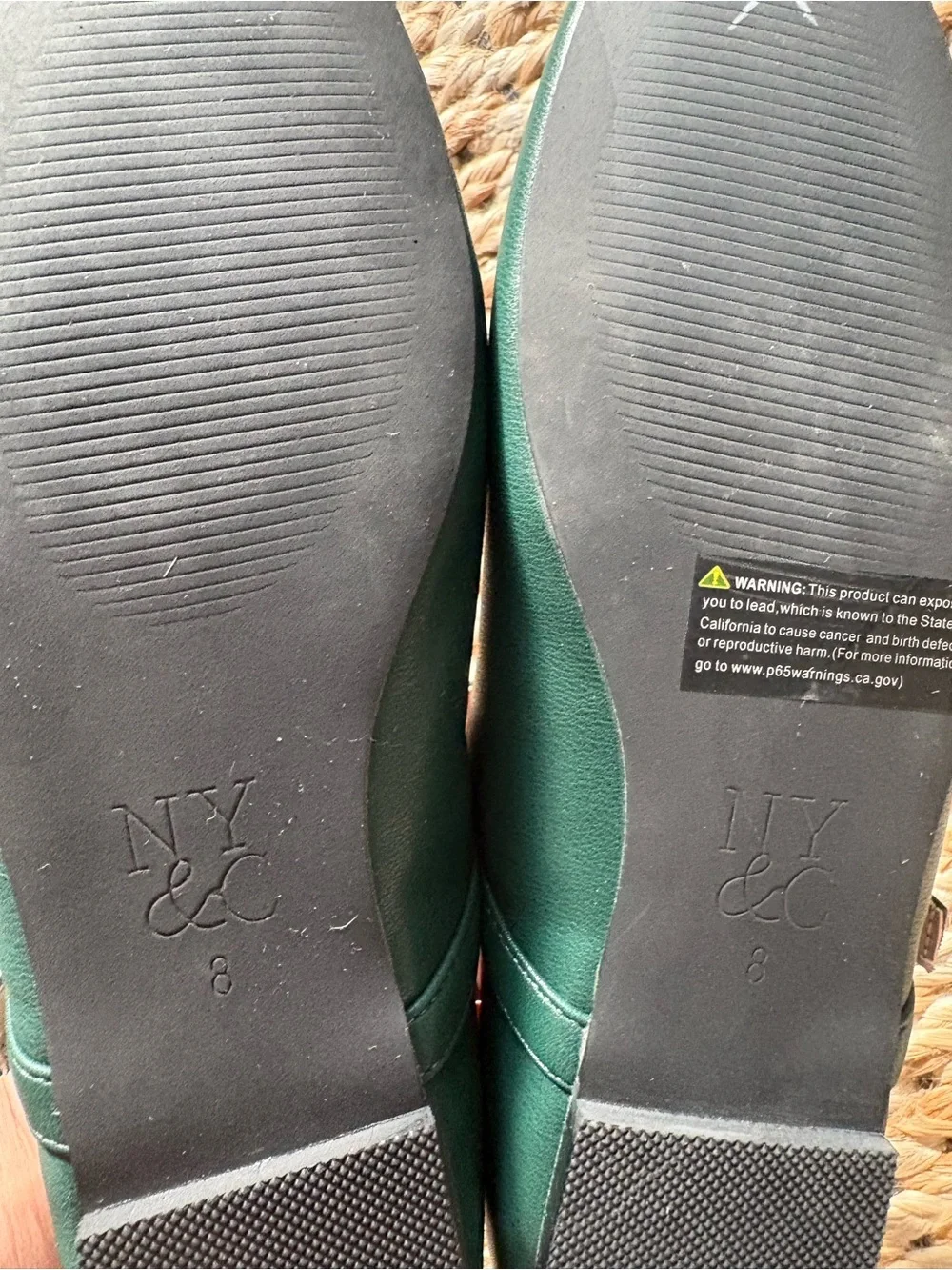 New York & Company Emerald Green Mary Jane Flats with Buckle